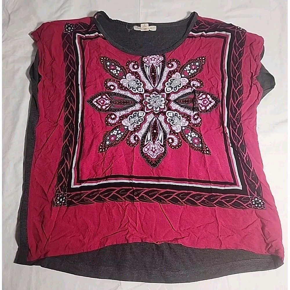 Derek Heart Pink Hankerchief Cap Sleeve Blouse Size M